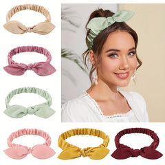 12 Pcs Mixed Rabbit Ear Knotted Headband Hair Accessories