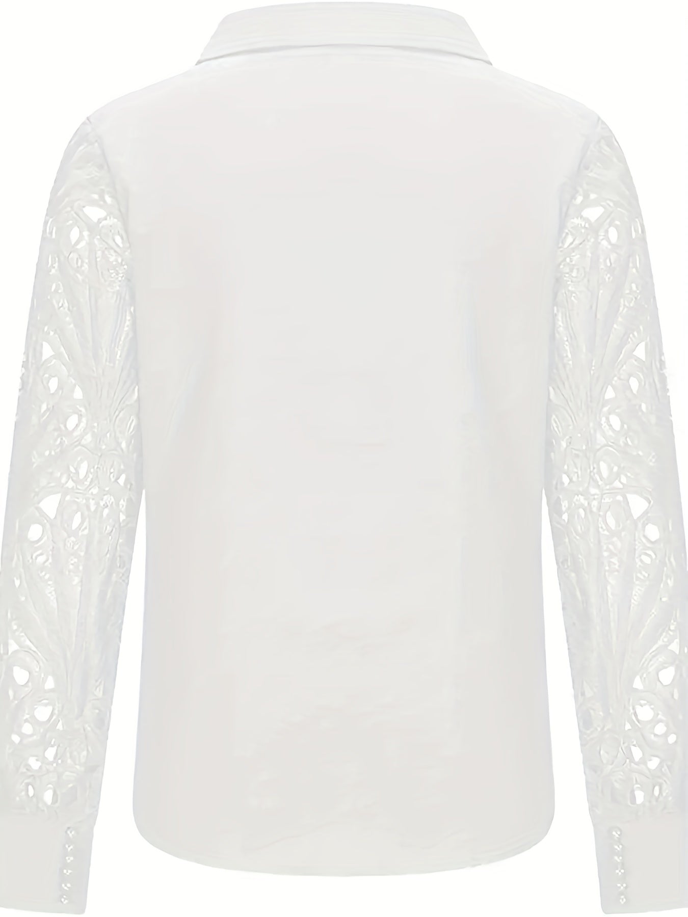  Lace Sleeve Button Up Blouse