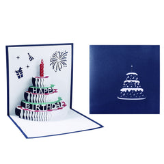 3D Birthday Cards LED Light Birthday Cake Greeting Cards