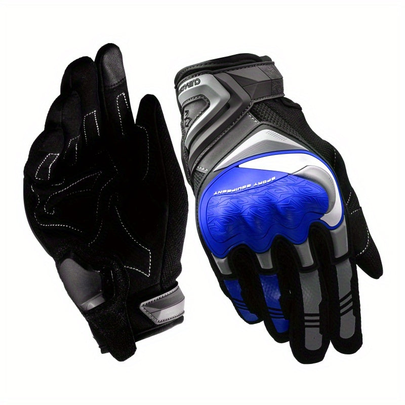 Cuirassier Motorcycle Full Finger Gloves - Stay Safe & Visible on the Road