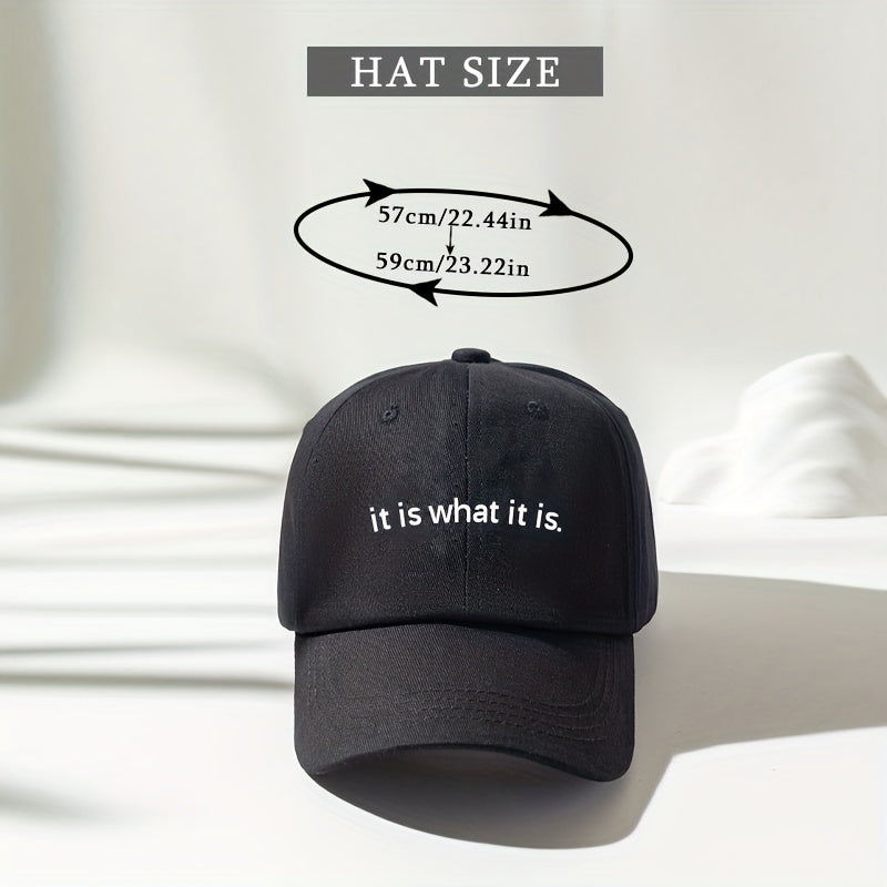 English Letter Baseball Cap It Is What It Is Hat Men's Women's Sunshade Hat