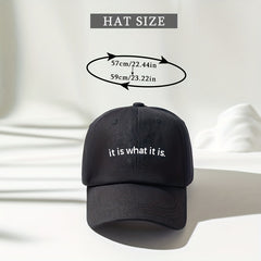 English Letter Baseball Cap It Is What It Is Hat Men's Women's Sunshade Hat
