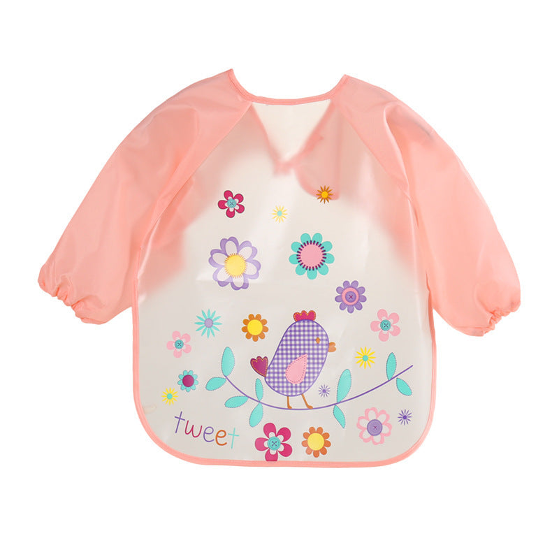 Waterproof Long Sleeve Baby Bibs Feeding Smock Apron