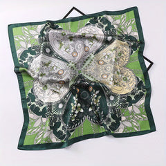 Square Scarf Block Print Satin Neckerchief Casual Bandana Women