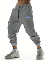 Sweetheart Letter Print Casual Comfy Slightly Stretch Joggers Men's Cargo Pants