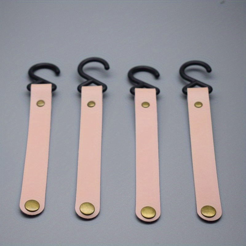 4pcs Leather S Hooks For Hanging Pots Pans Utensils Camping Hook Hanger