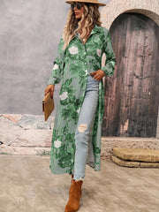  Boho Dress Women's Plus Stripe & Floral Print Long Sleeve