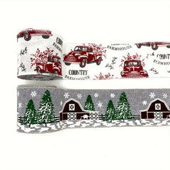 4.57M Merry Christmas Wired Edge Ribbon for Holiday Decor