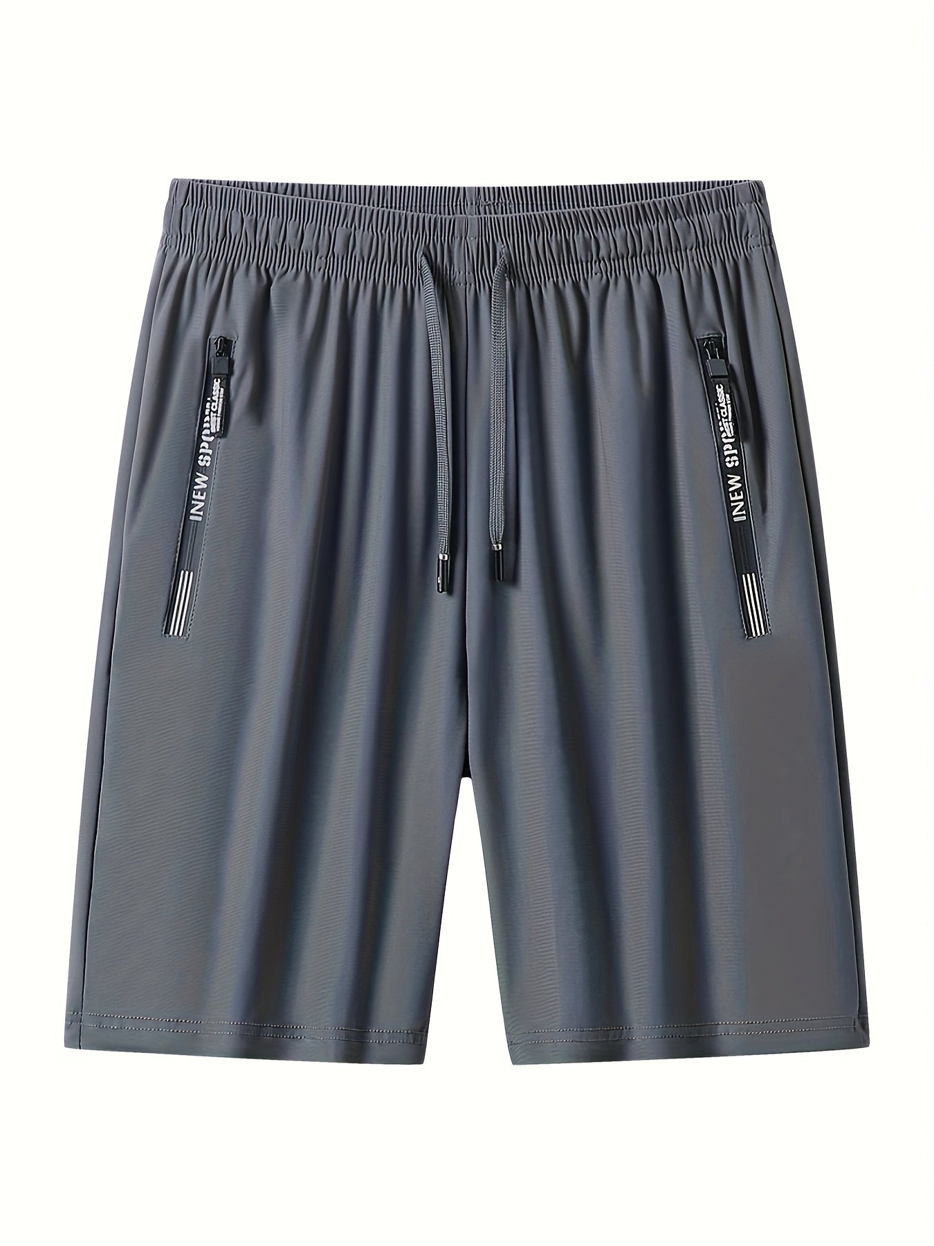 Men's Breathable Solid Shorts with Side Pockets Drawstring Elastic Waist