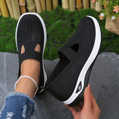Women's Knit Sports Shoes Comfortable Slip On Walking Shoes
