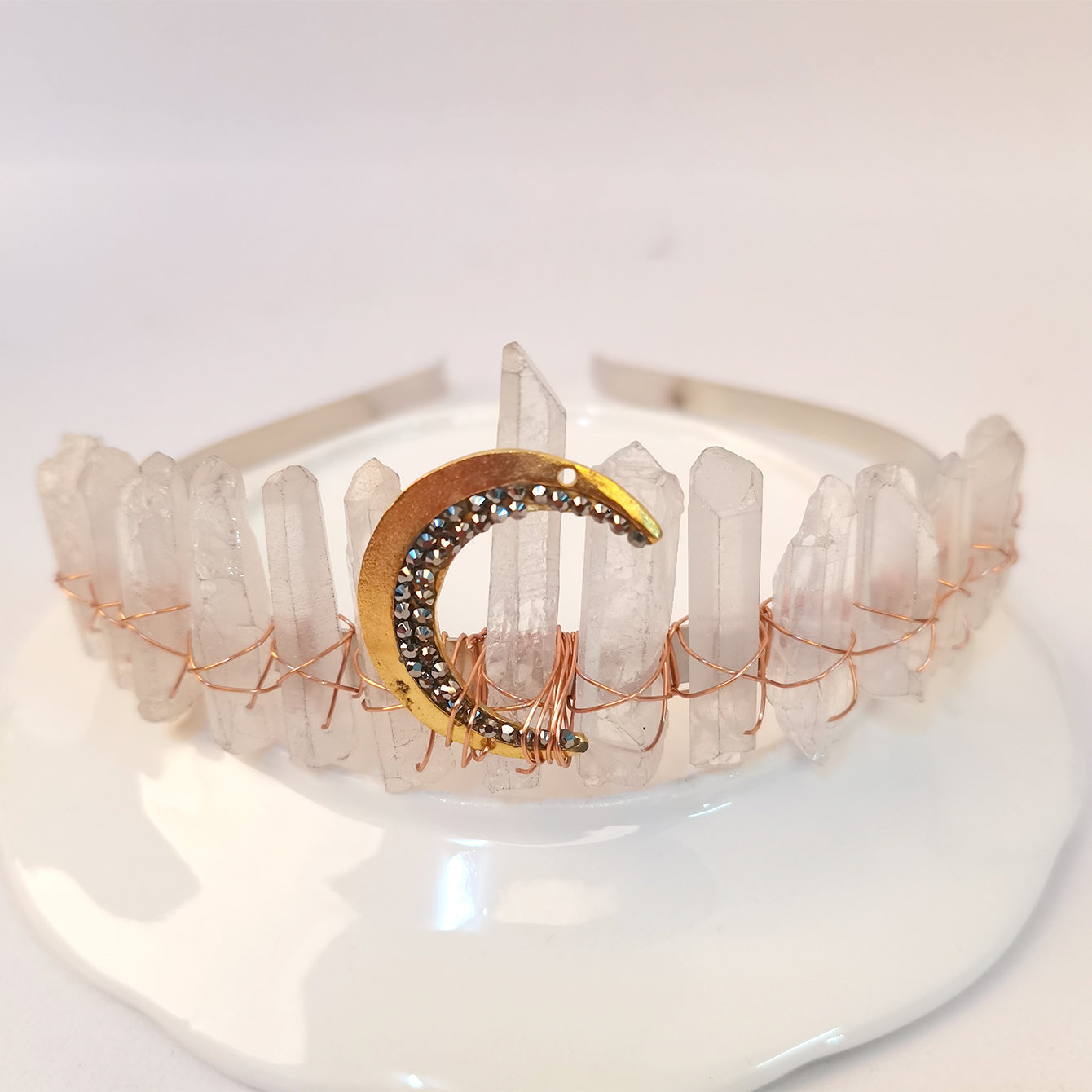 Moon Crystal Crown Bohemian Tiara Wedding Accessories