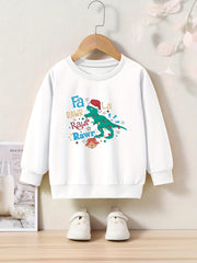 Christmas Dinosaur Pattern Sweatshirt for Toddlers