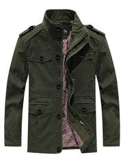 Men's Retro Cotton Jacket Windproof Coat for Autumn and Winter