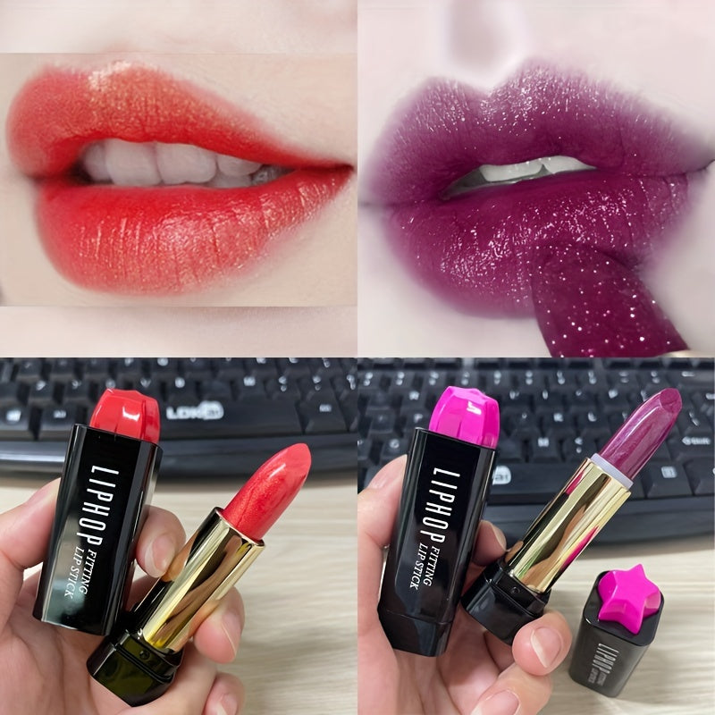 Golden Metallic Lipstick Glitter