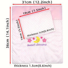 Pink Doll Toy Blanket Pillow Set for 12 18 Inch Dolls