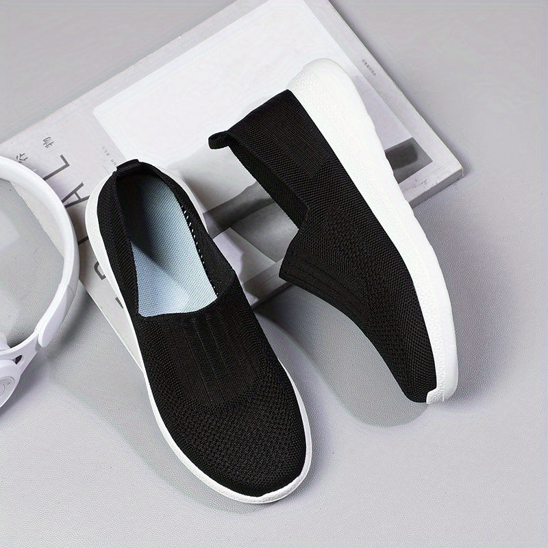 Women's Knitted Slip-On Sock Shoes Soft Sole Casual Walking Shoes