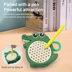 Magnetic Steel Ball Drawing Board Keychain Toy Gray Green