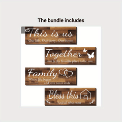 4pcs This Is Us Family Wall Decor Set - Bless This Home Together
