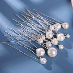 6pcs Rose & Rhinestone Hair Pins Bridal Wedding Headwear