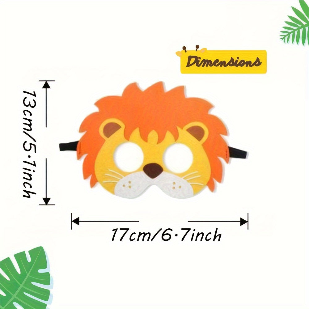 Wild Animal Felt Mask Set 10-12-22pcs Party Costume Mask