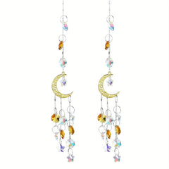 Crystal Moon Suncatcher Rainbow Prism Window Craft Garden Decor