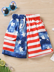 Boys American Flag Swim Beach Pants Independence Clothes