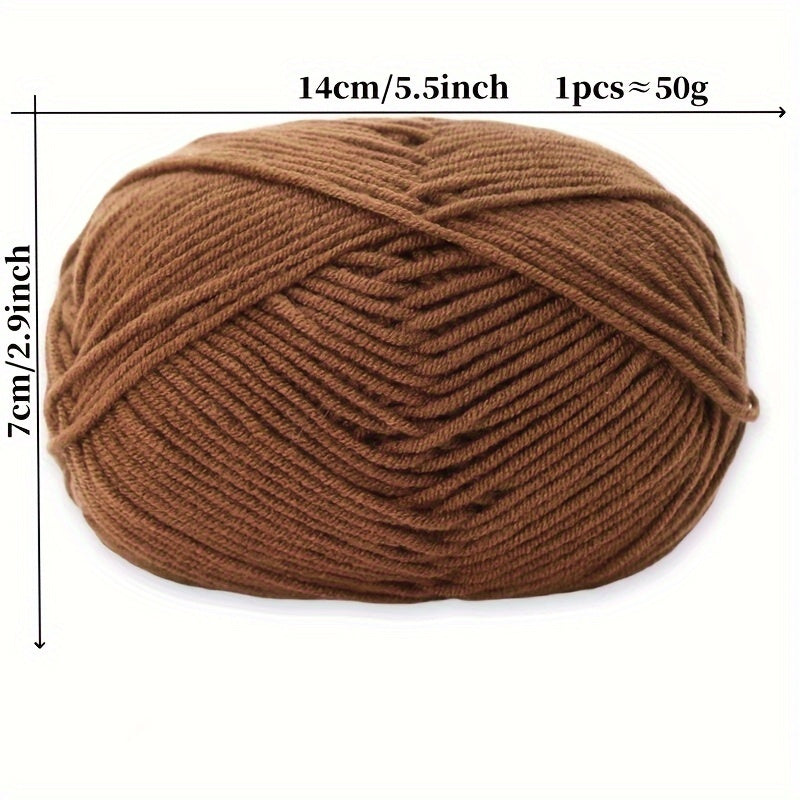 5pcs Medium Size Acrylic Soft Yarn for DIY Knitting 50g/pc