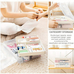 Stackable Craft Storage Box with 7 Compartment Tray