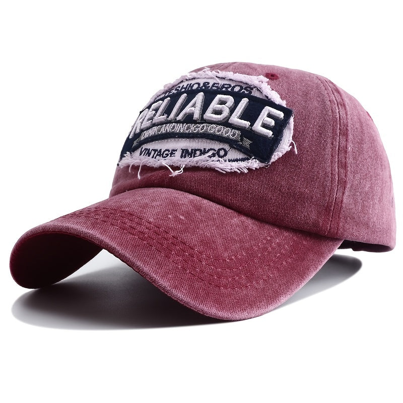 Distressed Patch Baseball Cap Vintage Embroidery Sport Hat Lightweight Dad Hat