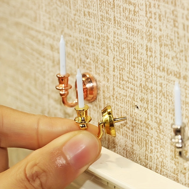 Mini Wall Decor Candle Models Dollhouse Home Decoration Ornaments