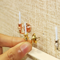 Mini Wall Decor Candle Models Dollhouse Home Decoration Ornaments