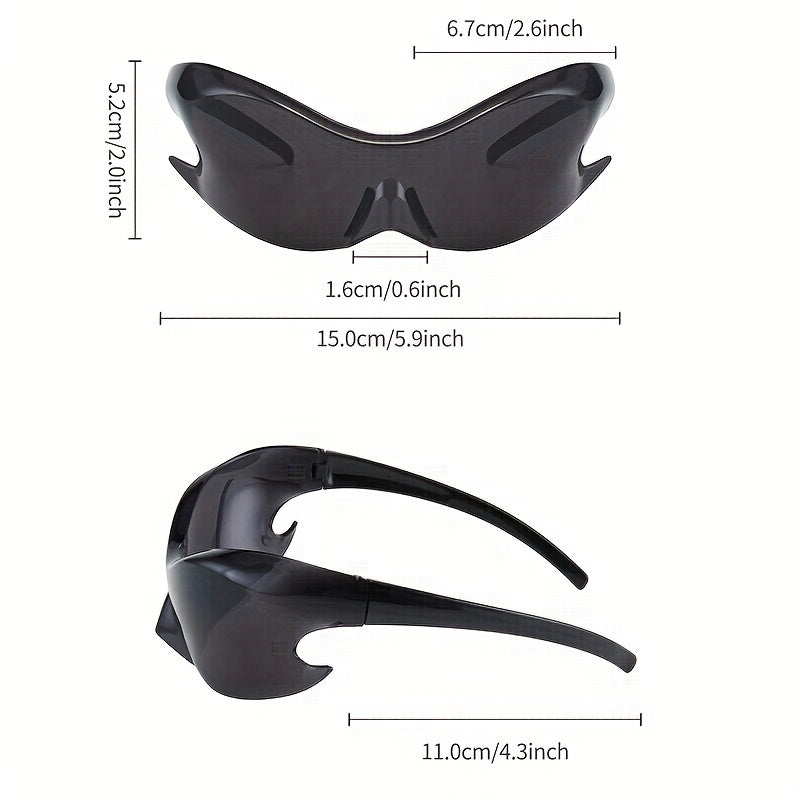 Y2K Sunglasses Wrap Around UV400 Sun Shades Photochromic for Women Men