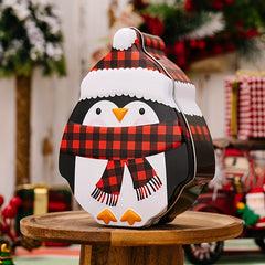 Christmas Gingerbread Man Cookie Box Snowman Tin Box