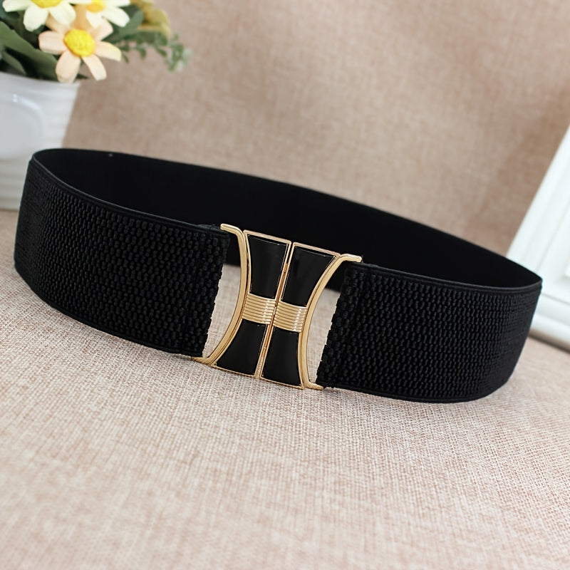 Women's Wide Elastic Decorative Belt for Dress Skirt Coat