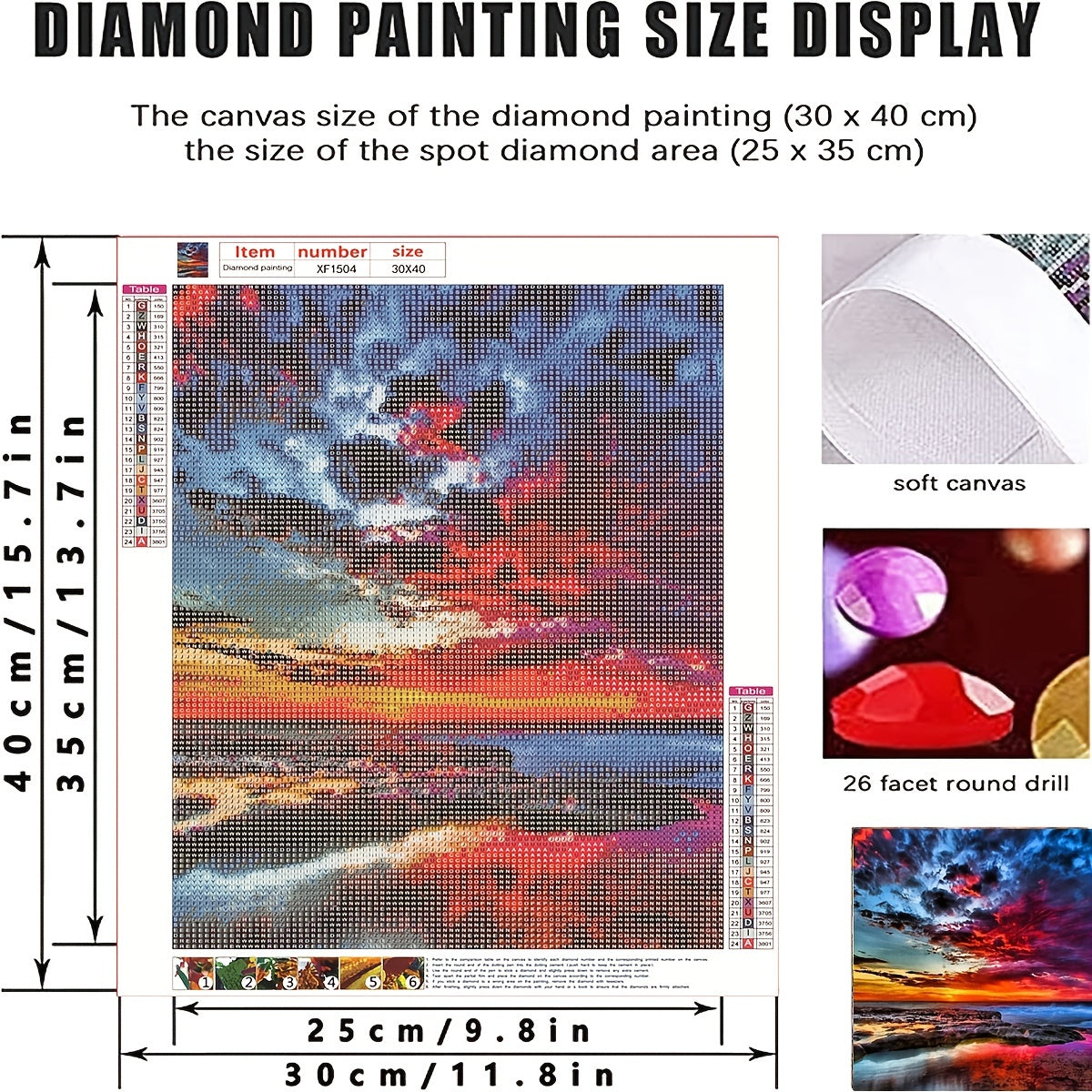 5D Diamond Painting Kit Sunset Glow Landscape Home Wall Decor