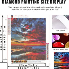 5D Diamond Painting Kit Sunset Glow Landscape Home Wall Decor