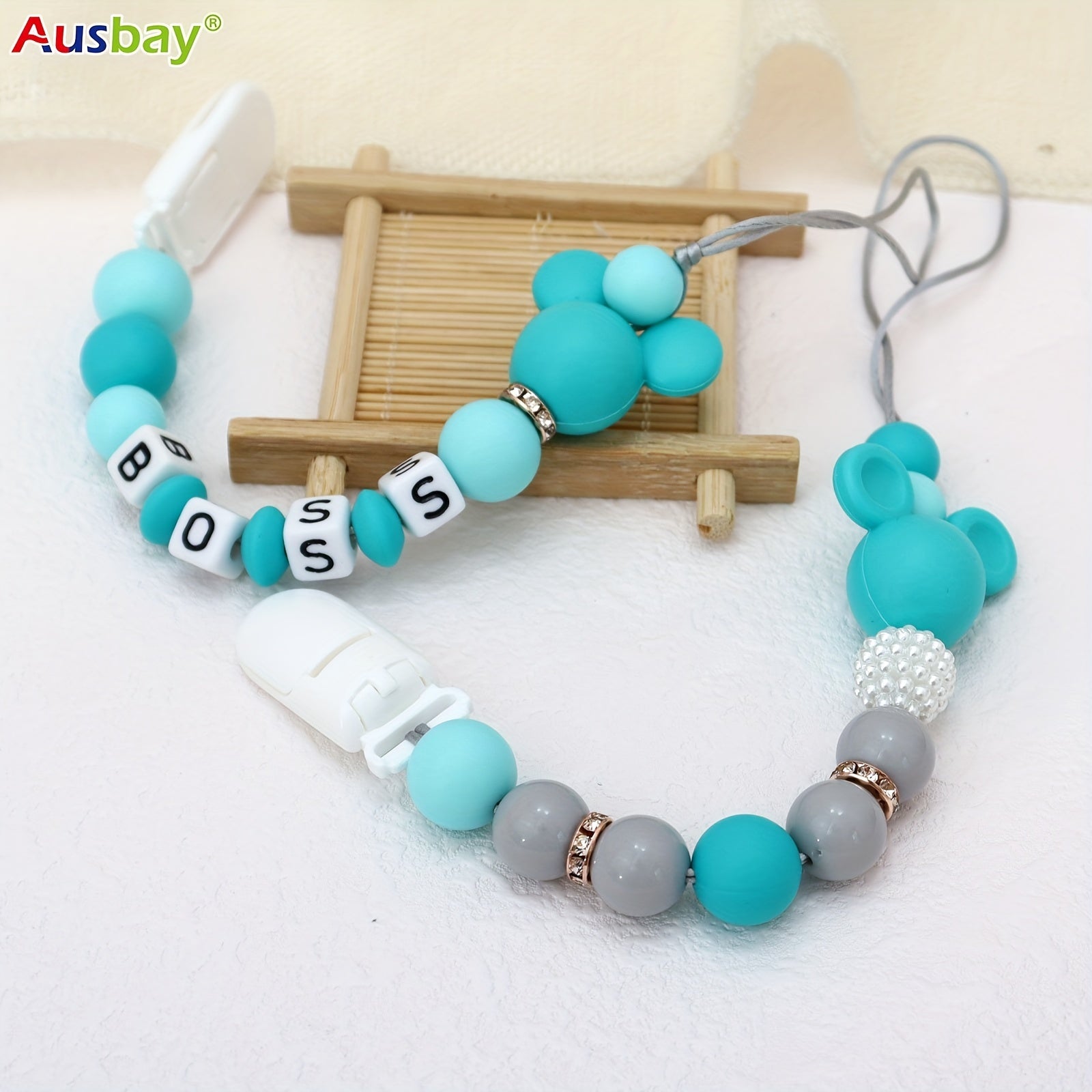 2pcs Personalized Pacifier Clips Customized Dummy Chain Gift