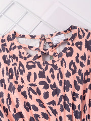 Leopard Print Ruffle Trim Jumpsuit