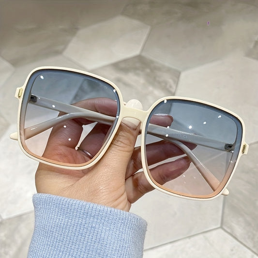Gradient Oversized Square Frame Sunglasses Flat Top Eyewear