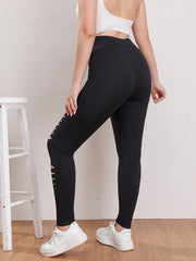  High Rise Ripped Yoga Leggings