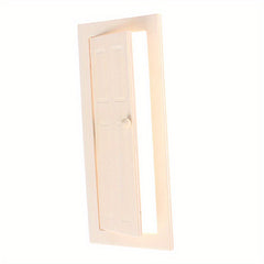 Mini Wooden Door 10 x 15, Plain Square Design with Knob, Opens and Closes