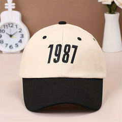 1987 Embroidery Cotton Baseball Cap Vintage Couple Sun Hat