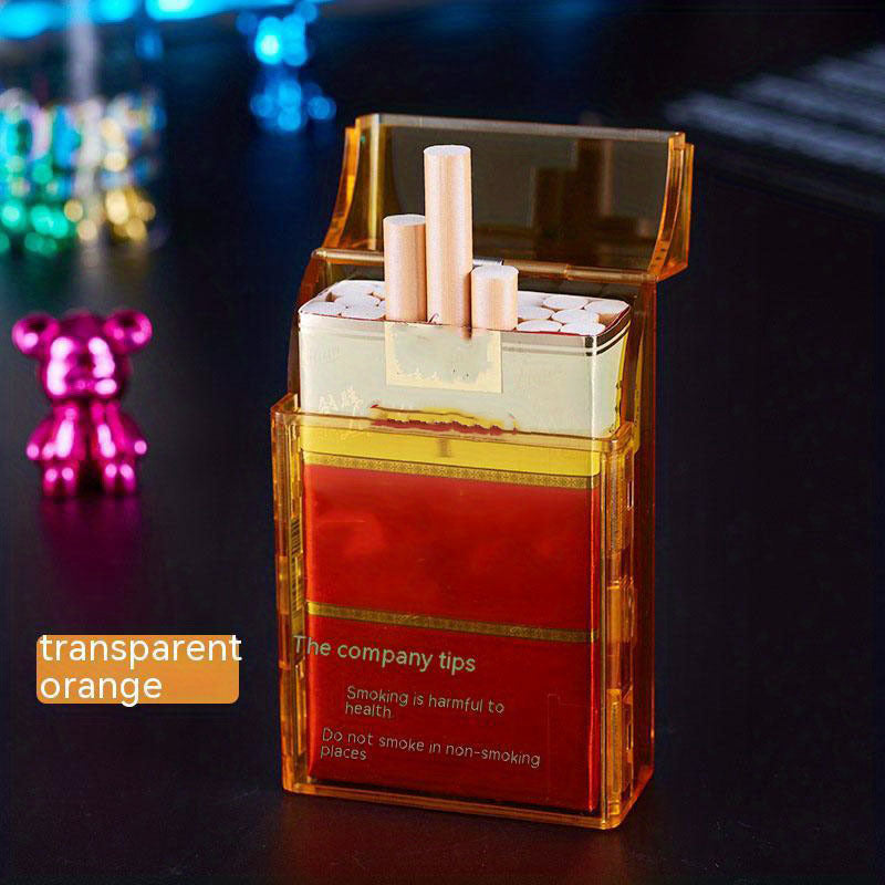 Men's 20 Pack Transparent Cigarette Box Automatic Cover Business Gift