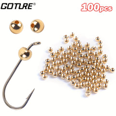 100Pcs High Tungsten Fly Tying Beads for Fresh & Saltwater Fishing