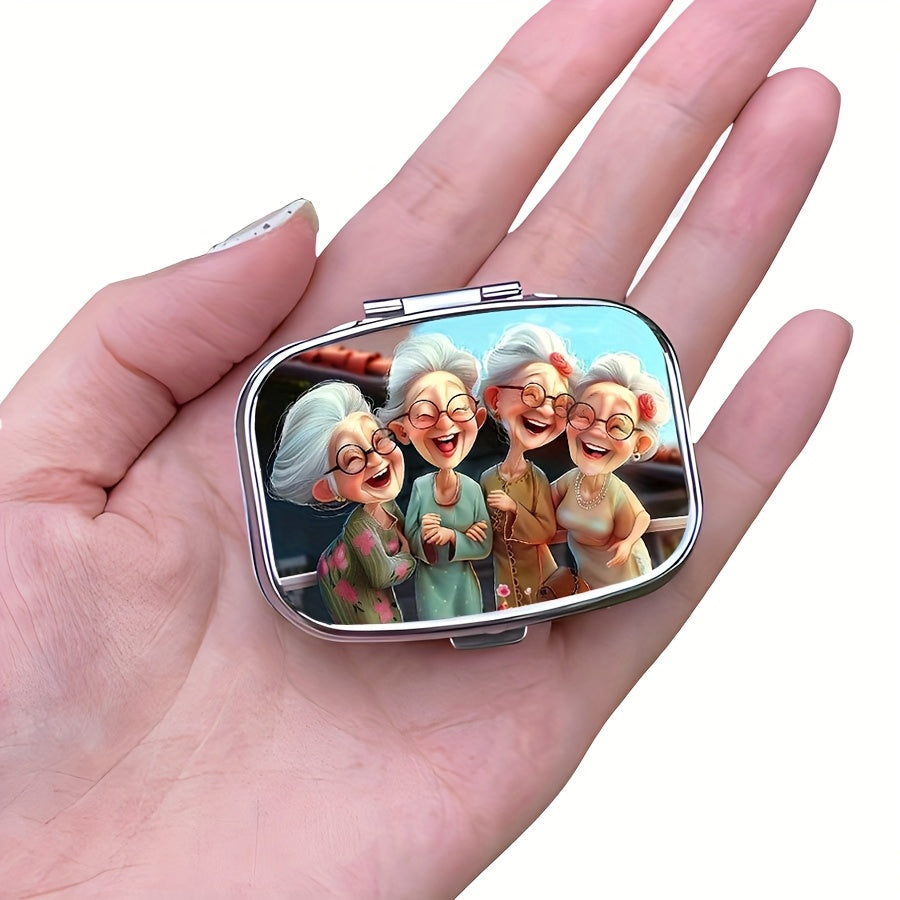 Laughing Med Box 2pcs Portable Vitamin Holder Decorative Metal Organ Box