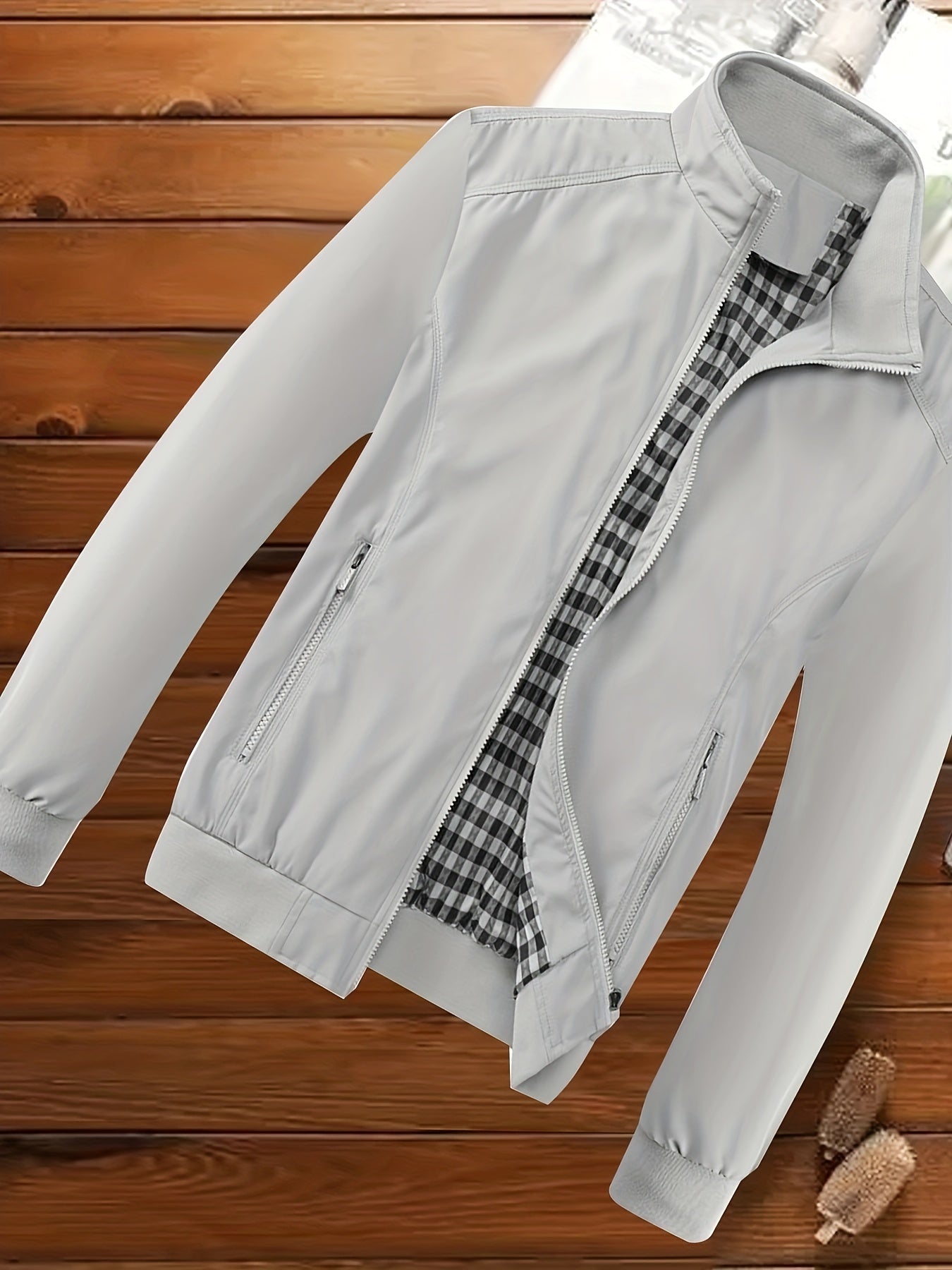 Men's Casual High Neck Zipper Jacket for Spring