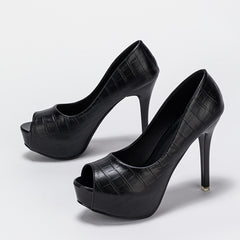 Women's Peep Toe High Heels Stiletto Pumps Shoes