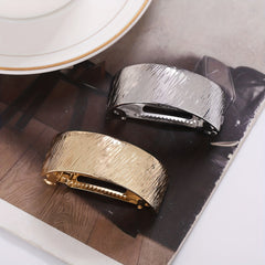 Metallic Hair Cuff Barrette French Style Ponytail Holder