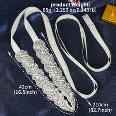 Sparkling Rhinestone Bridal Sash for Brides & Gowns