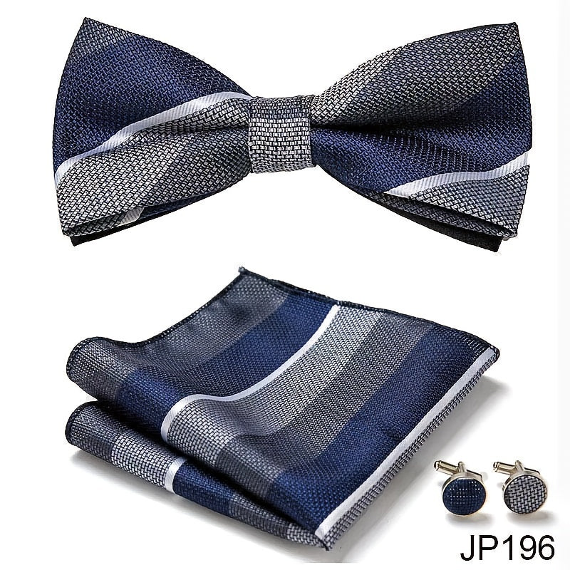 Pink Classic Bow Tie & Cufflinks Set for Men